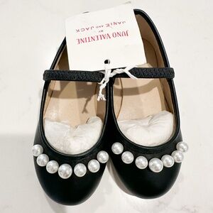 NWT Janie and Jack x Juno Valentine black dress shoes toddler girl size 7